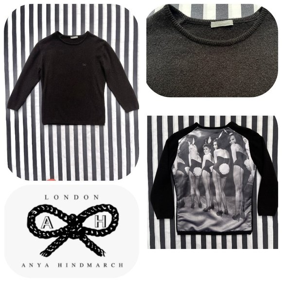 Anya Hindmarch Tops - Anya Hindmarch Rio Bunnies Art Cashmere Sweater S